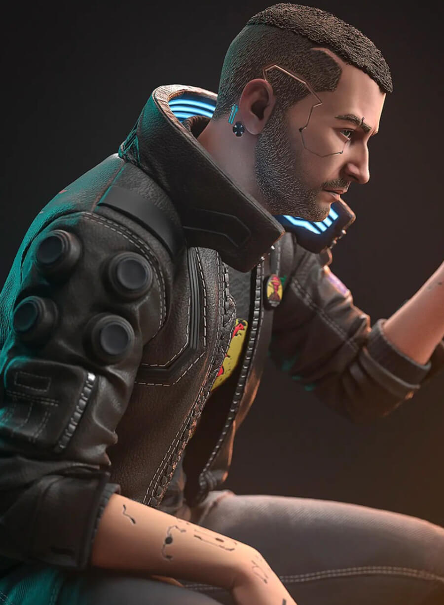 Harpoon Samurai Inspired Brown Bomber Jacket - Cyberpunk 2077 Style