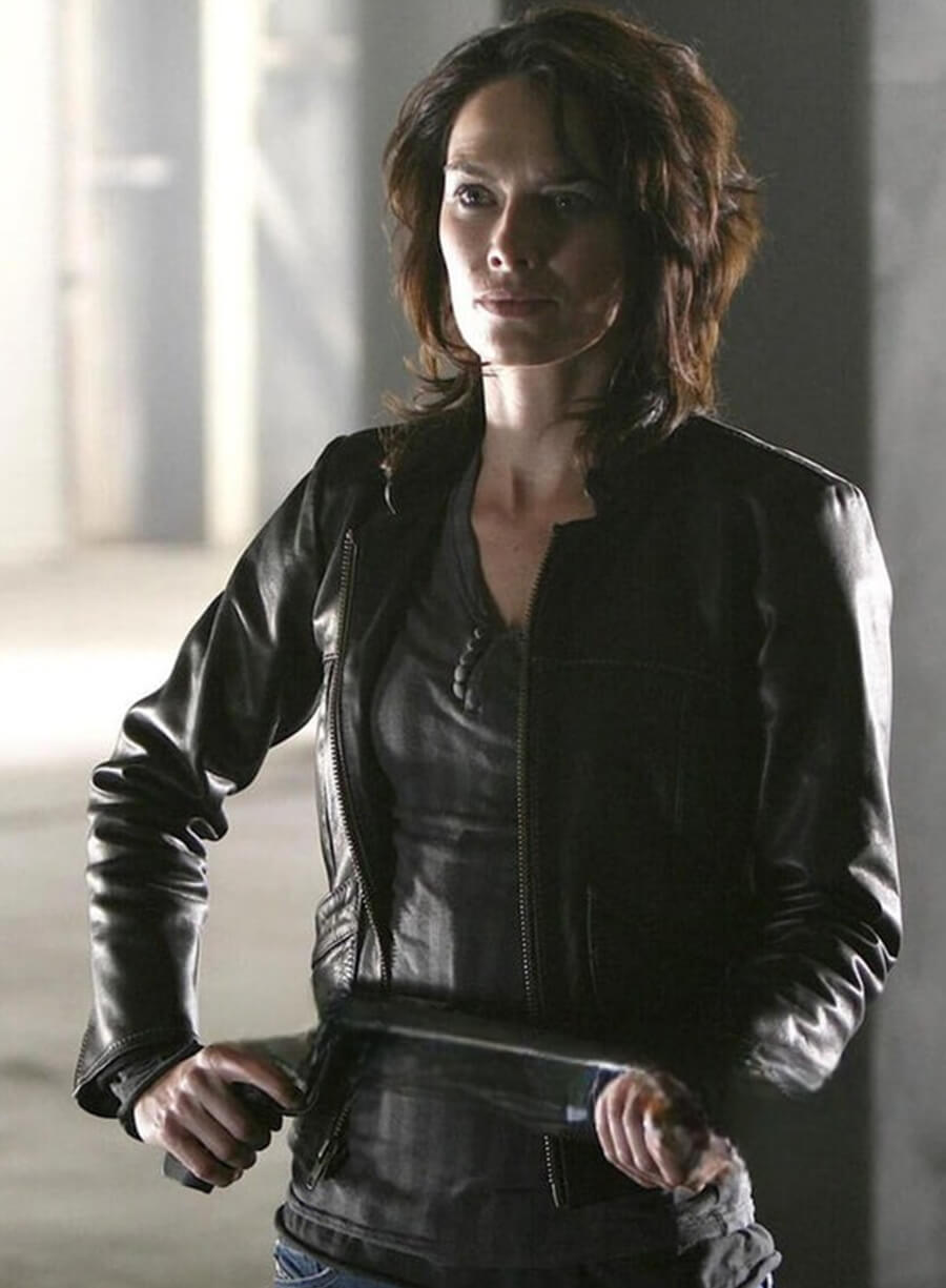 Harpoon Sarah Conor Inspired Black Leather Jacket - Terminator: The Sarah Connor Chronicles Style