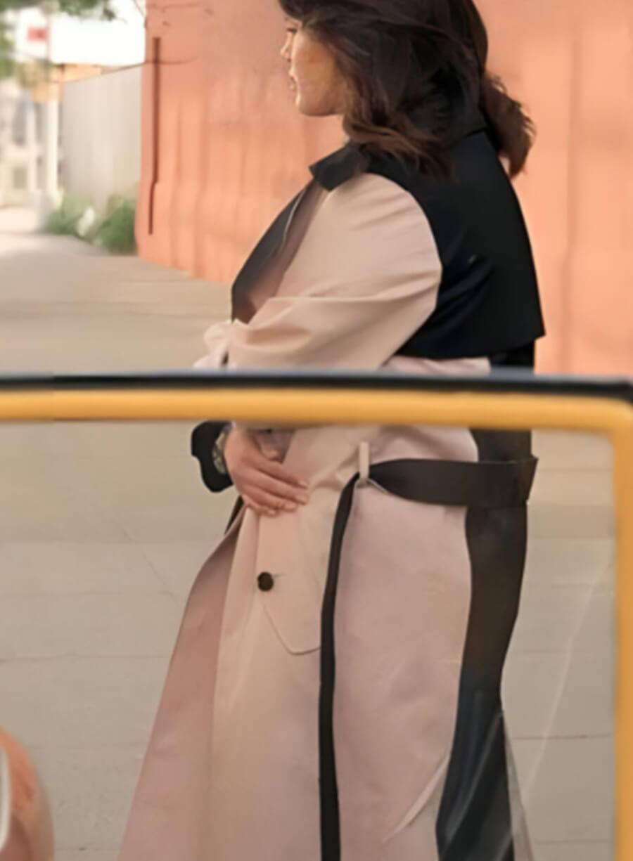 Harpoon Mabel Mora Inspired Beige & Black Coat - Only Murders in the Building Style