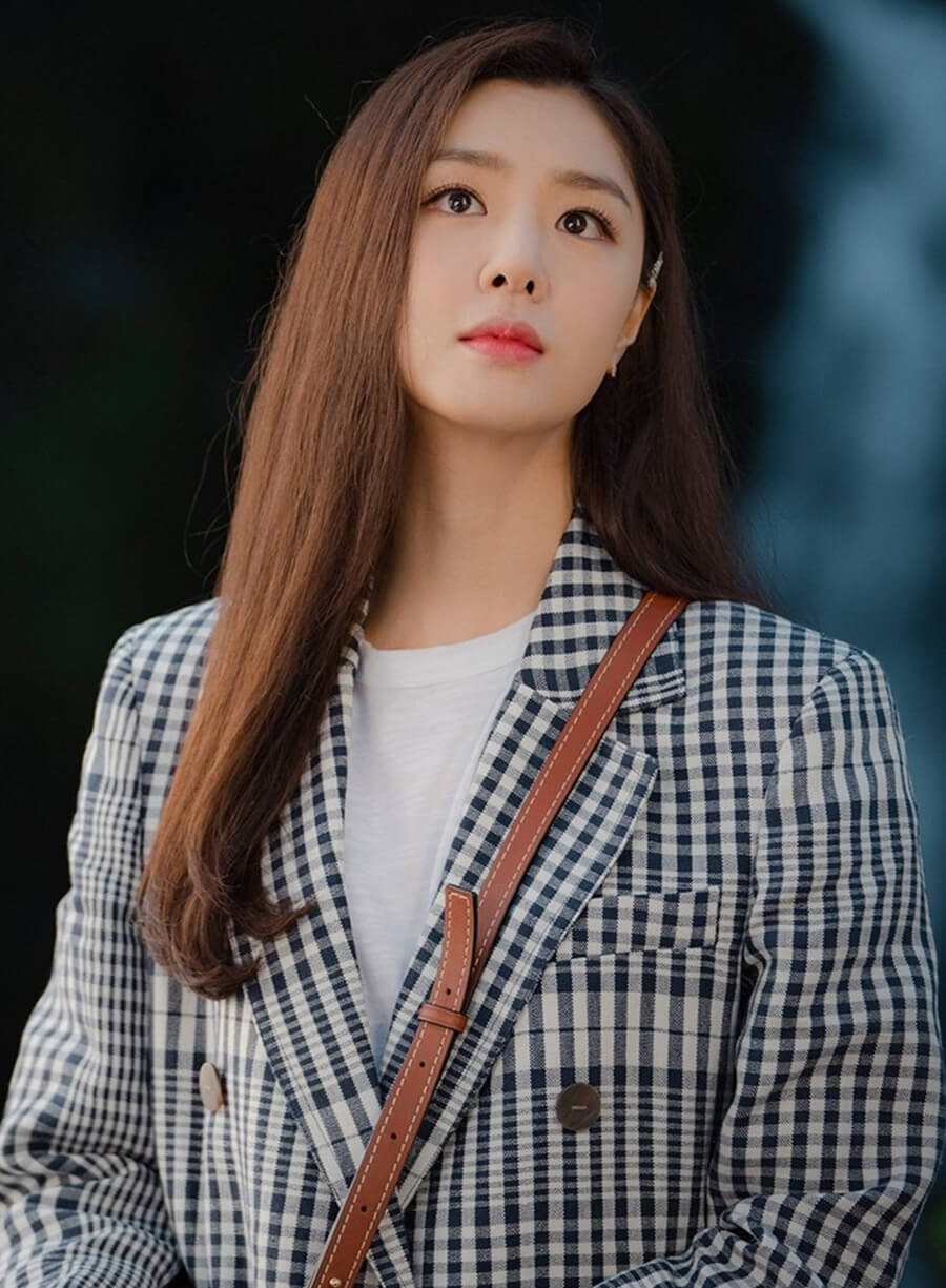 Harpoon Seo Dan Inspired White & Blue Coat - Crash Landing on You Style