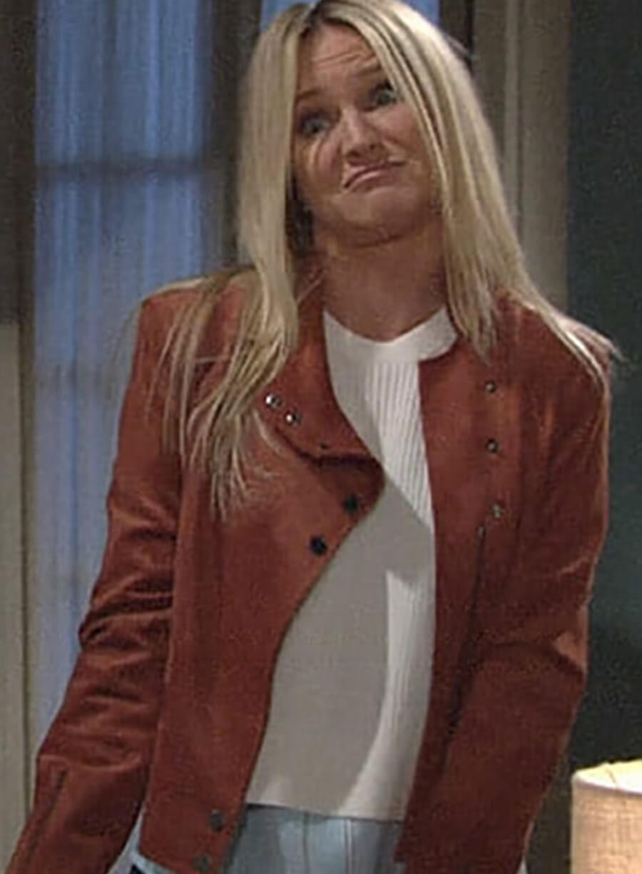 Harpoon Sharon Newman Inspired Brown Leather Jacket - The Young and The Restless Style