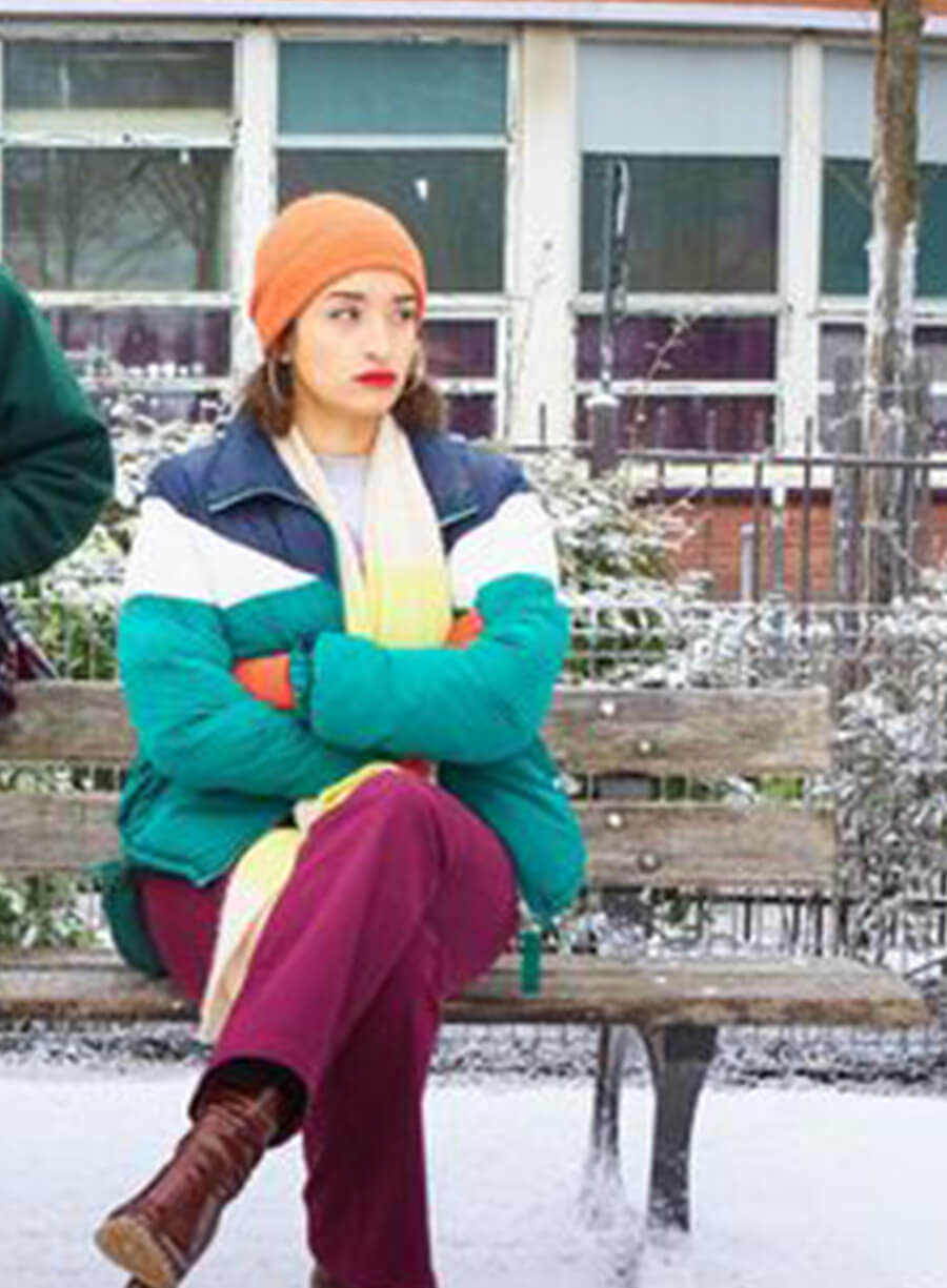 Harpoon Lila Inspired Green, White, Blue Leather Jacket - Christmas Flow Style