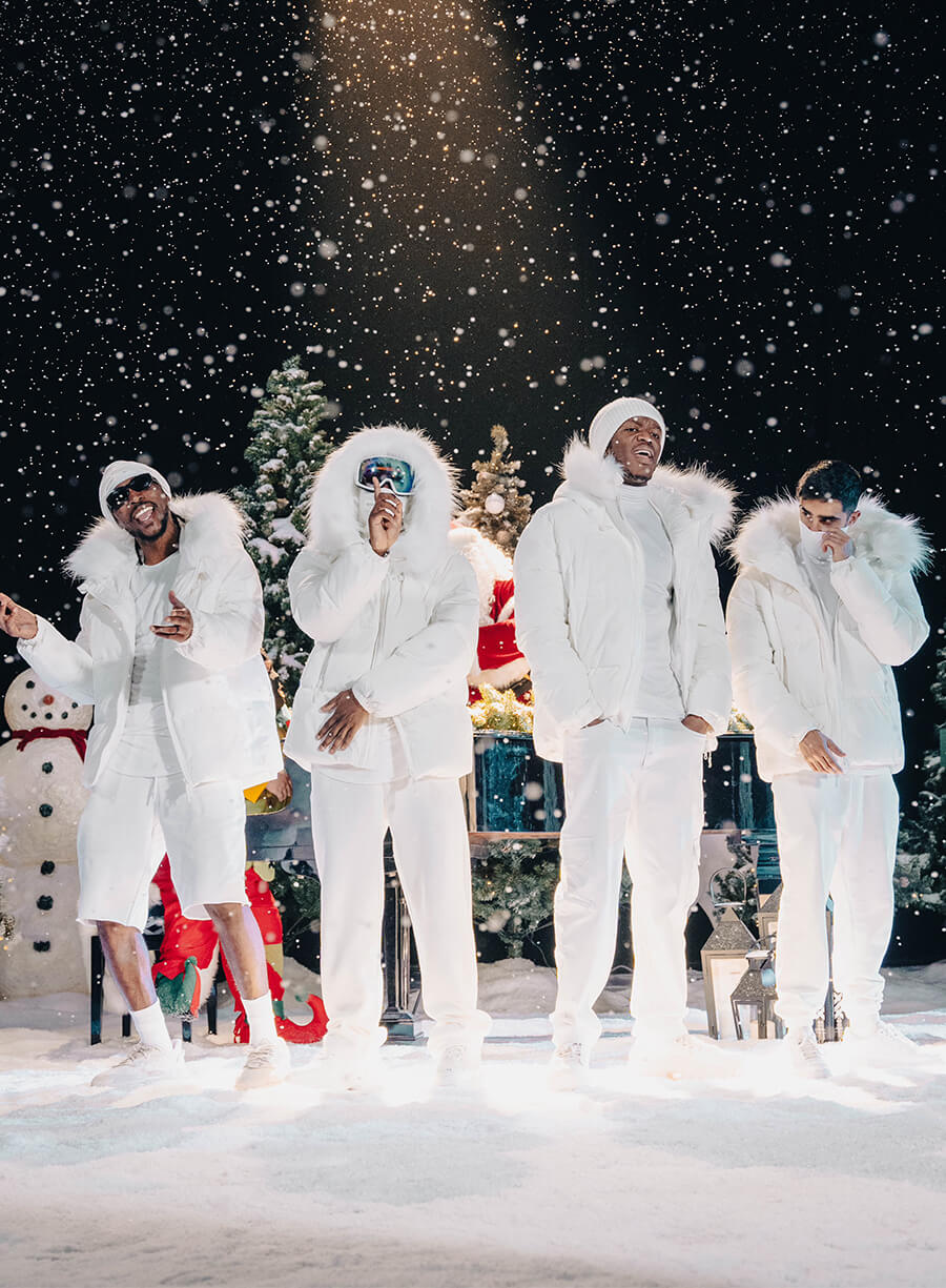 Harpoon KSI Inspired White Parachute Fabric Hooded Jacket - Sidemen Christmas Drillings Style