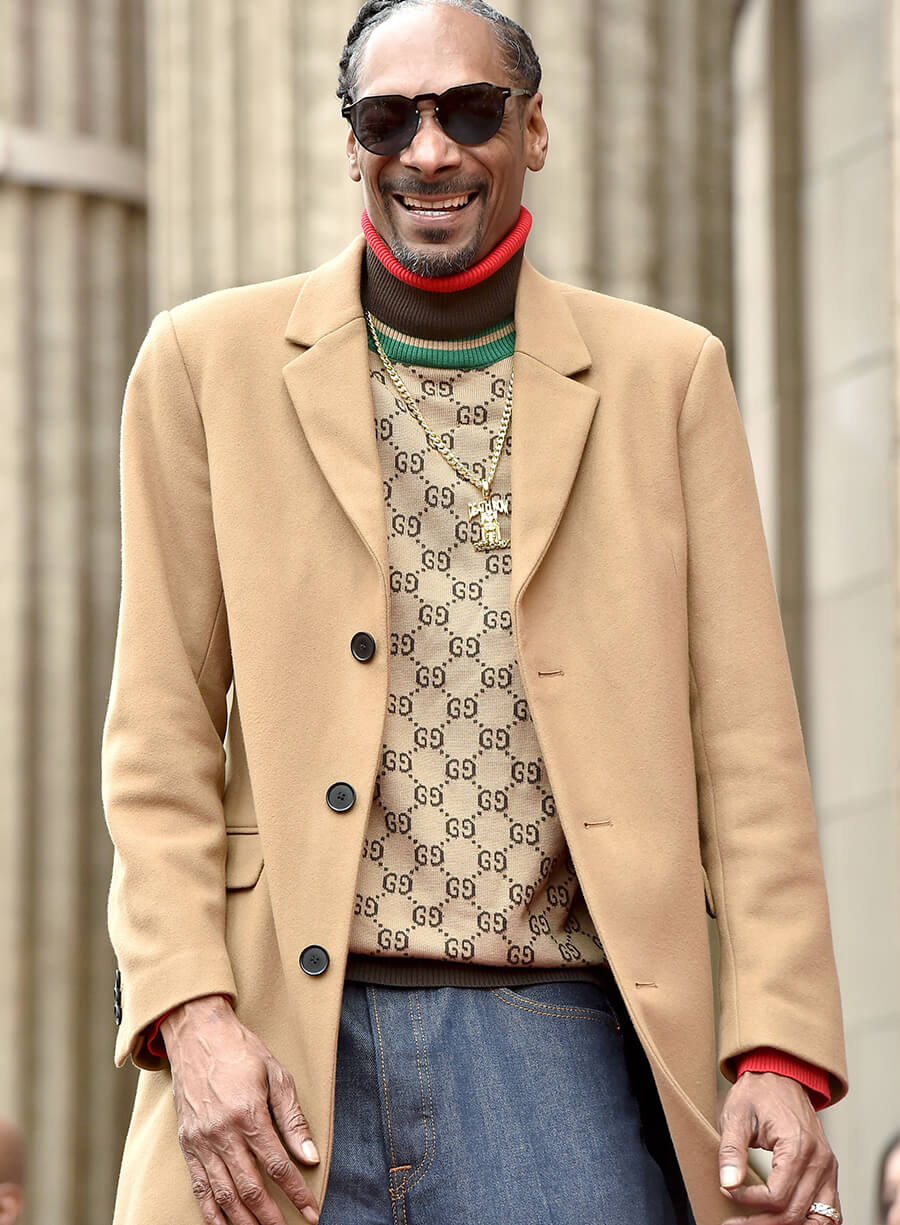 Harpoon Snoop Dogg Hollywood Walk of Frame Inspired Brown Wool Fabric Coat
