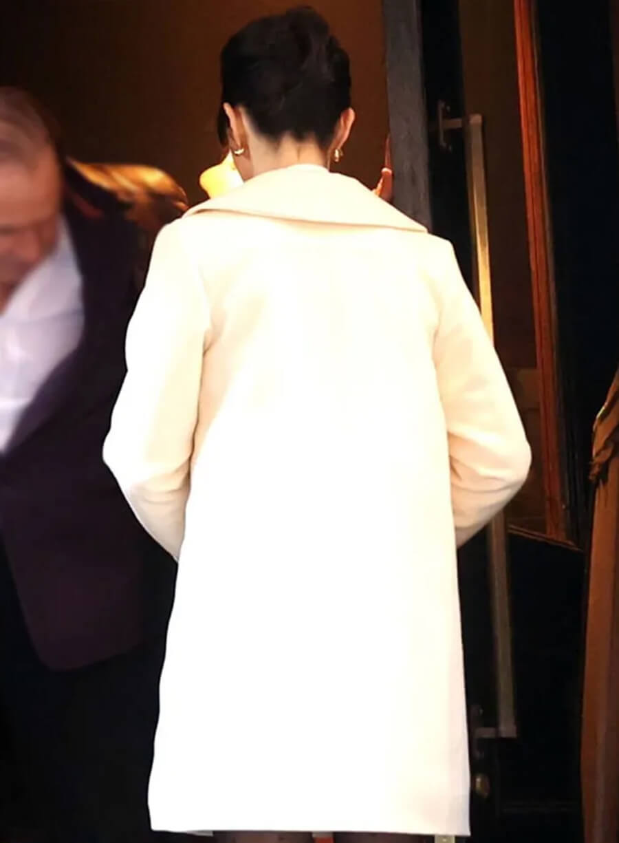 Harpoon Sofia Falcone Inspired White Wool Fabric Coat - The Penguin 2024 Style