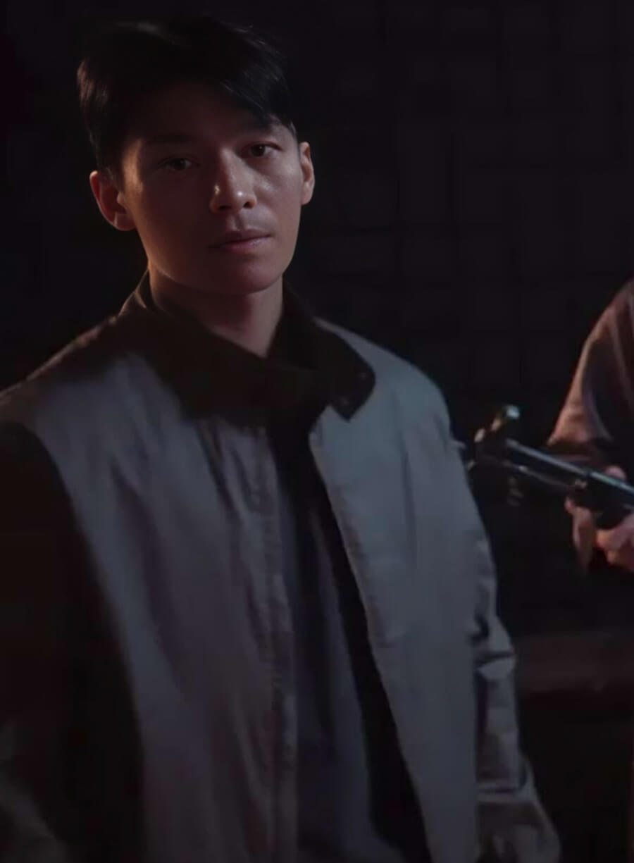 Harpoon Hwang Jun-ho Inspired Grey Leather Jacket - Squid Game S02 Style
