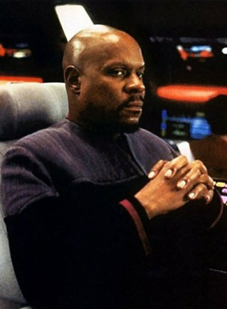Harpoon Benjamin Sisko Inspired Black & Gray Leather Jacket - Star Trek Deep Space Nine Style