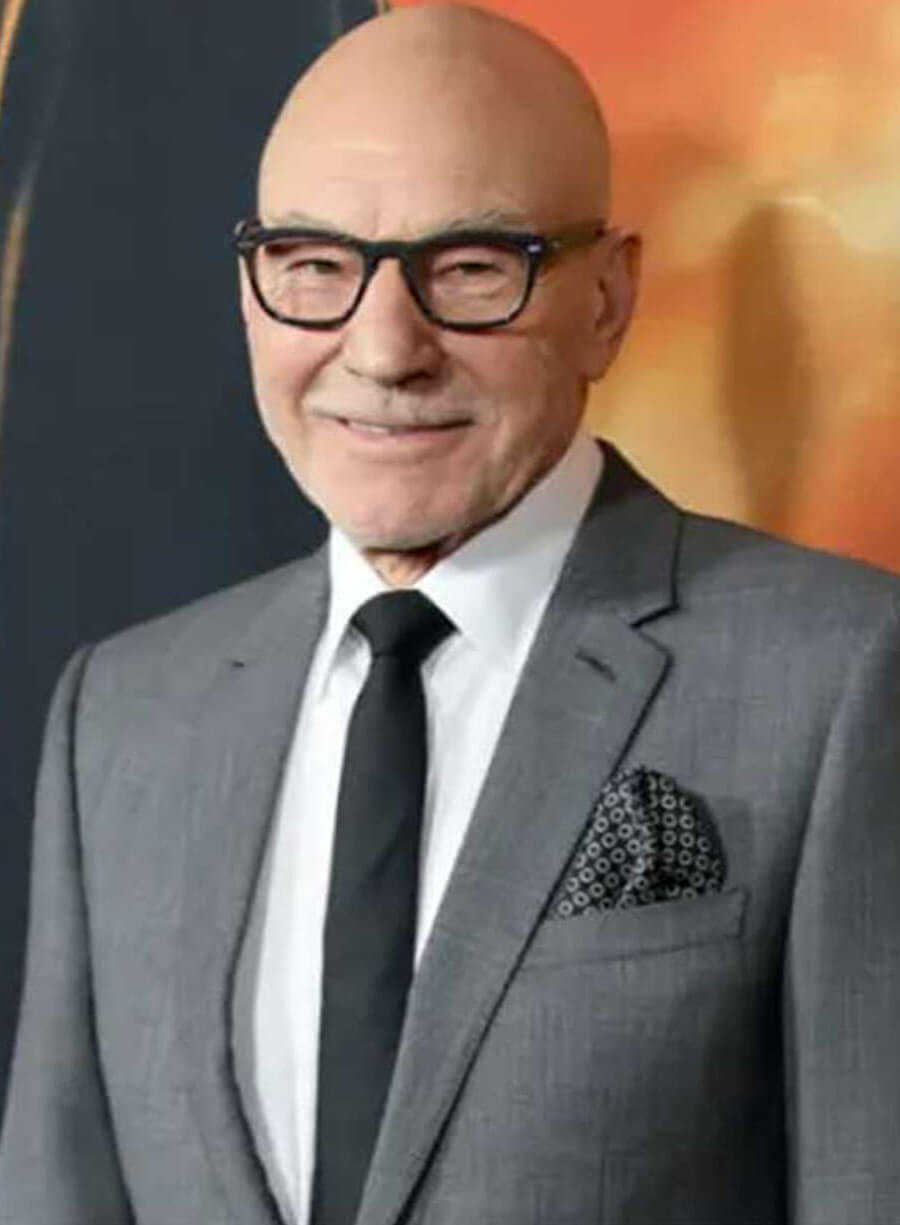 Harpoon Star Trek Picard Patrick Stewart Blazer Inspired Grey Leather Jacket
