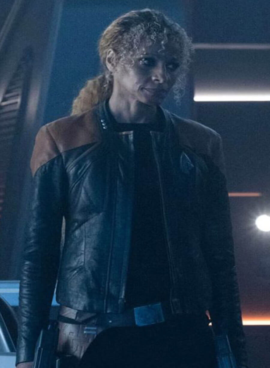 Harpoon Raffi Musiker Inspired Black & Brown Real Leather Leather Jacket - Star Trek Picard Season 3 Style