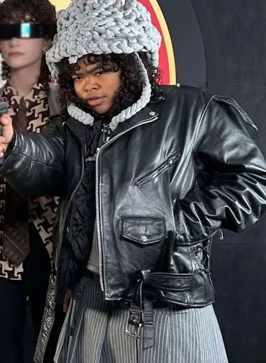 Harpoon SAM Inspired Black Leather Jacket - Star Trek: Starfleet Academy Style