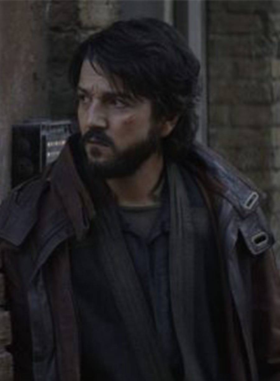 Star Wars Andor Cassian Andor Diego Luna Brown Leather Coat