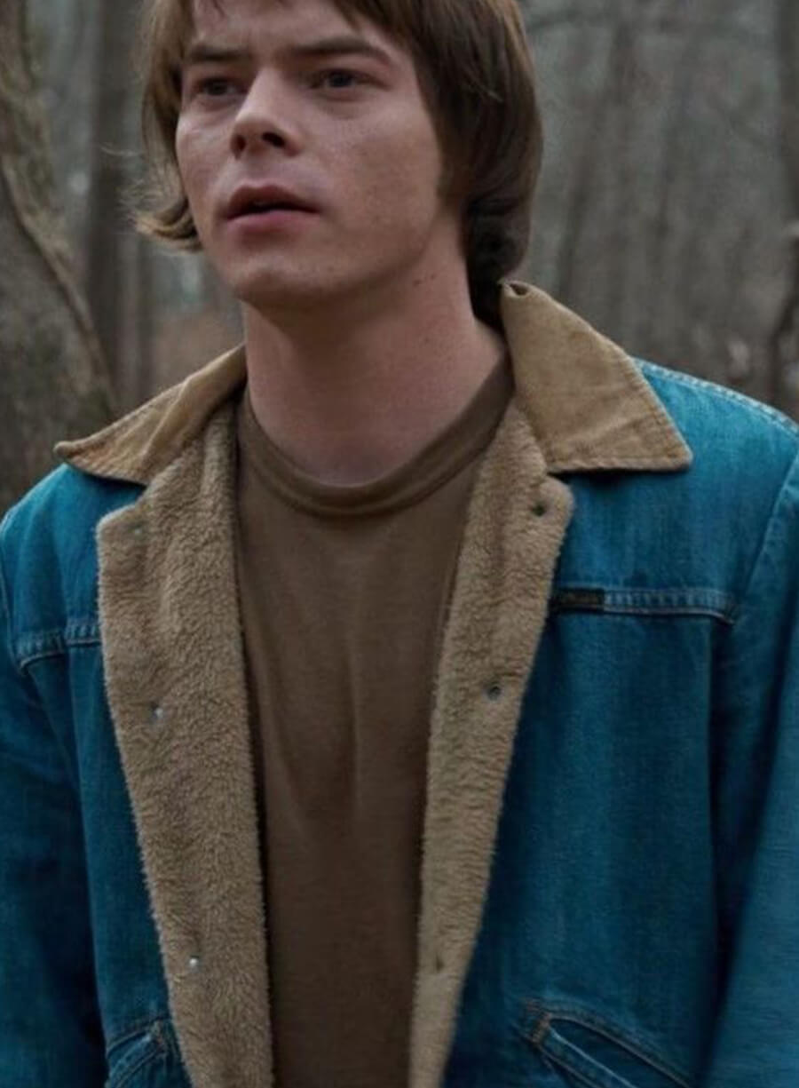 Harpoon Jonathan Byers Inspired Blue Denim Fabric Denim Jacket - Stranger Things Style