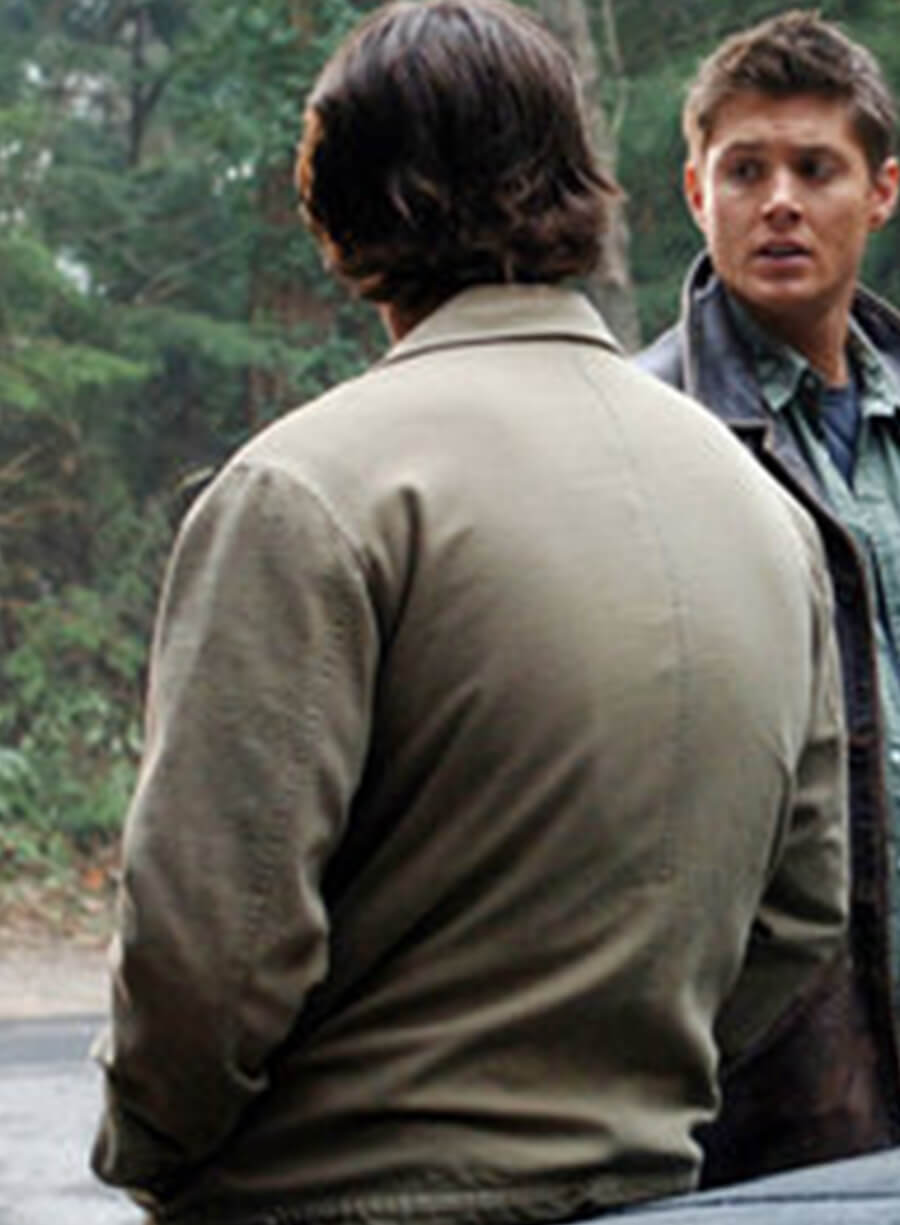 Harpoon Sam Winchester Inspired Beige Cotton Fabric Cotton Jacket - Supernatural Style