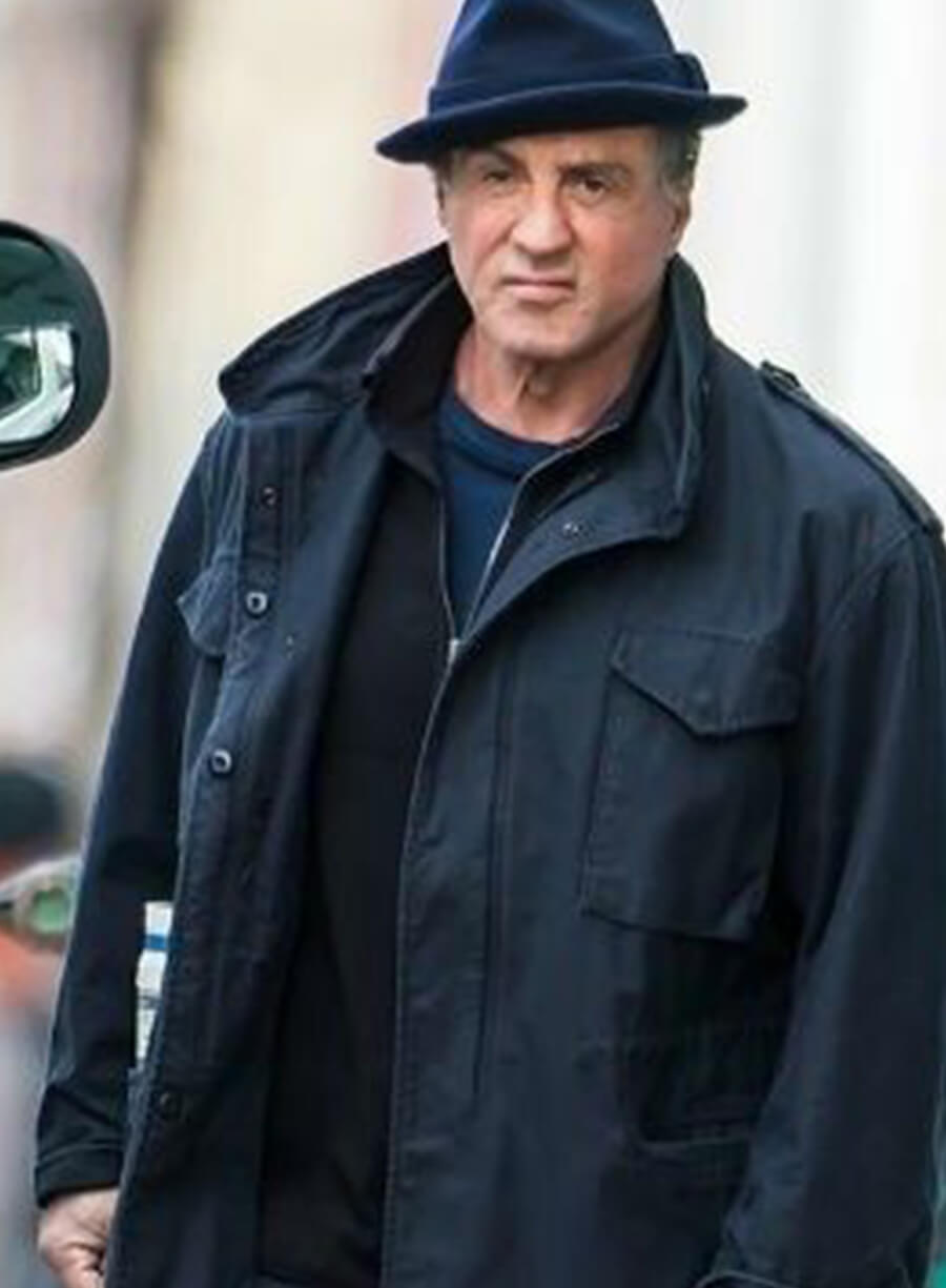 Harpoon Sylvester Stallone Inspired Dark Blue Cotton Jacket - Creed Movie Style