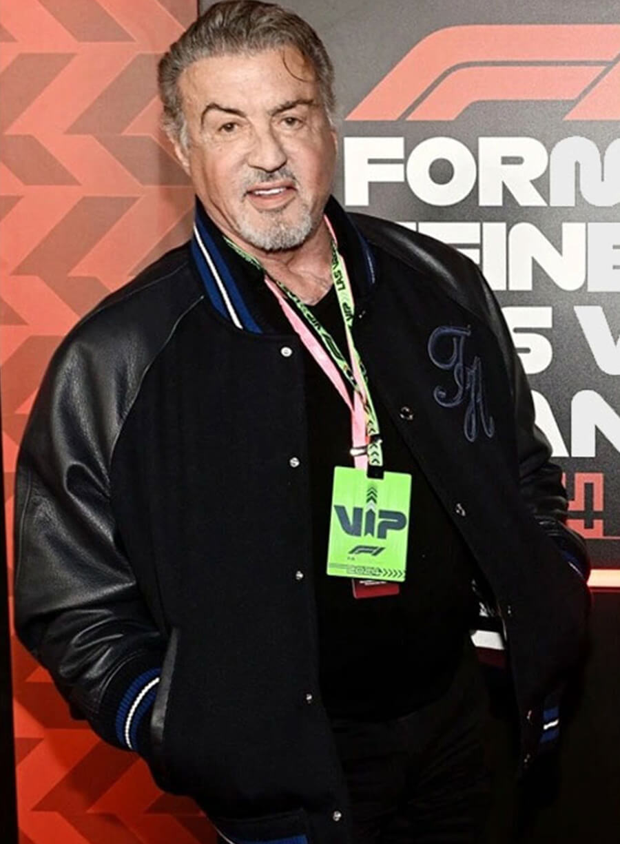 Harpoon Sylvester Stallone Inspired Black Leather Jacket - Las Vegas GP 2024 Style