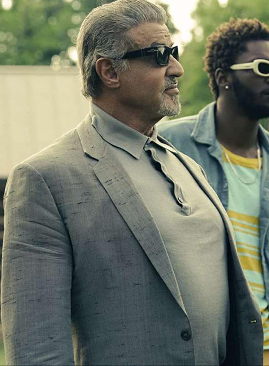 Harpoon Sylvester Stallone Inspired Grey Leather Jacket - Tulsa King Style