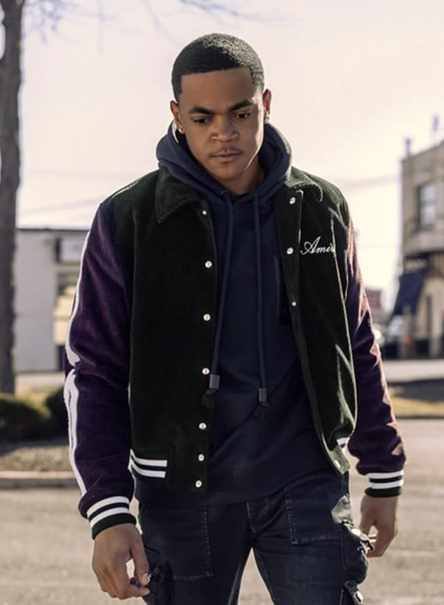 Harpoon Tariq St. Patrick Inspired Black & Purple Leather Jacket - Power Book II: Ghost Style
