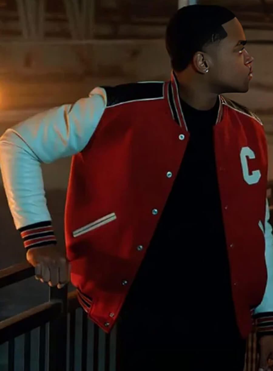 Harpoon Tariq St. Patrick Inspired Red & White Varsity Jacket - Power Book II: Ghost Style