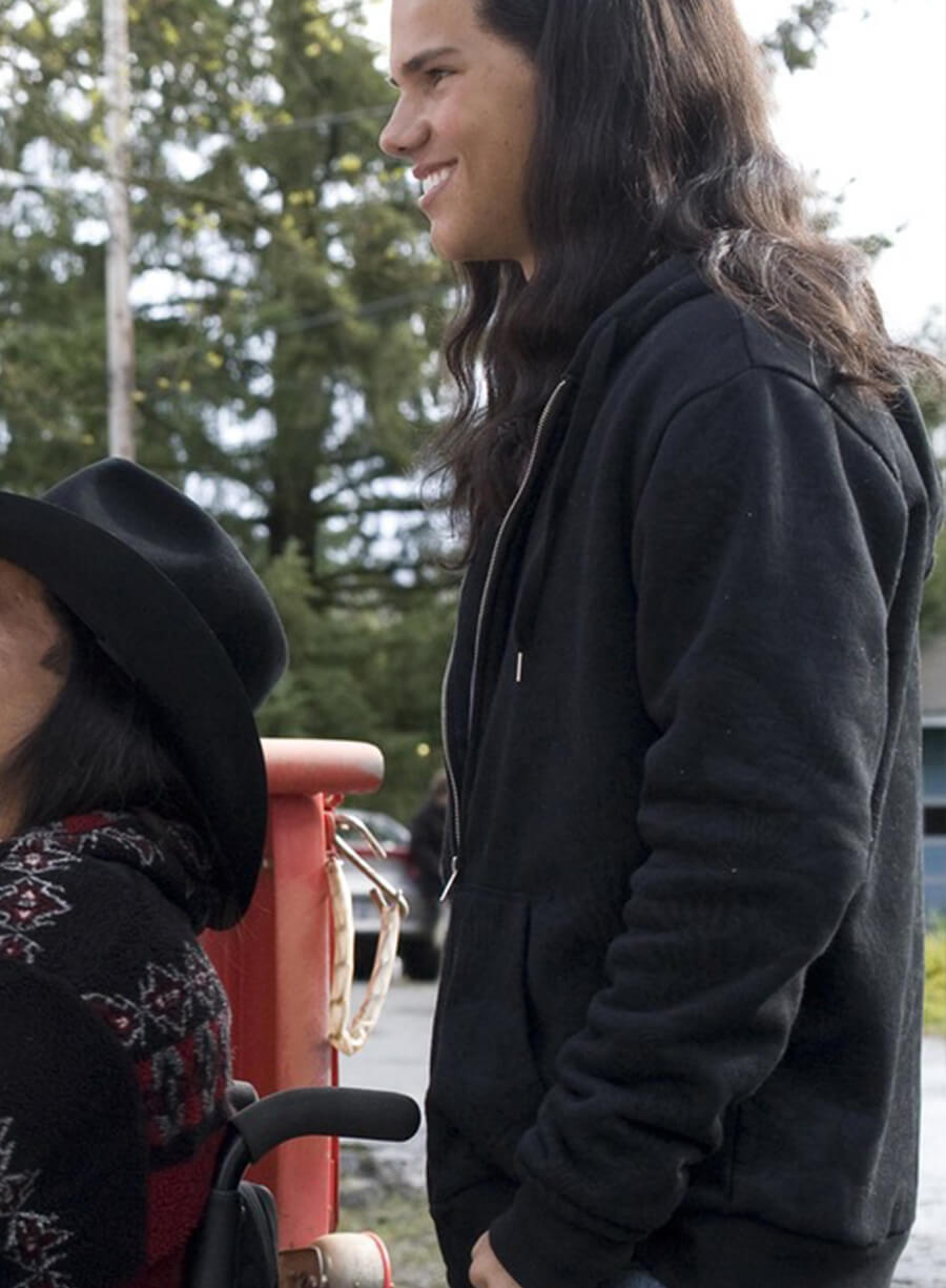 Harpoon Jacob Black Inspired Black Fabric Hooded Jacket - Twilight Style