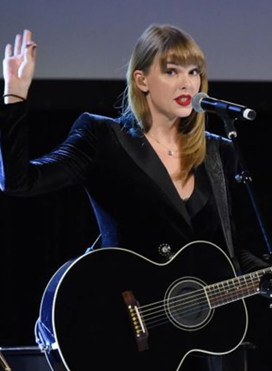 Harpoon Taylor Swift Reputation Era Velvet Blazer Inspired Black Leather Jacket