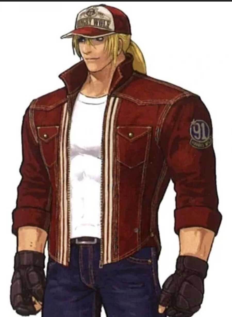 Harpoon Terry Bogard Inspired Red Leather Jacket - King of Fighters Style