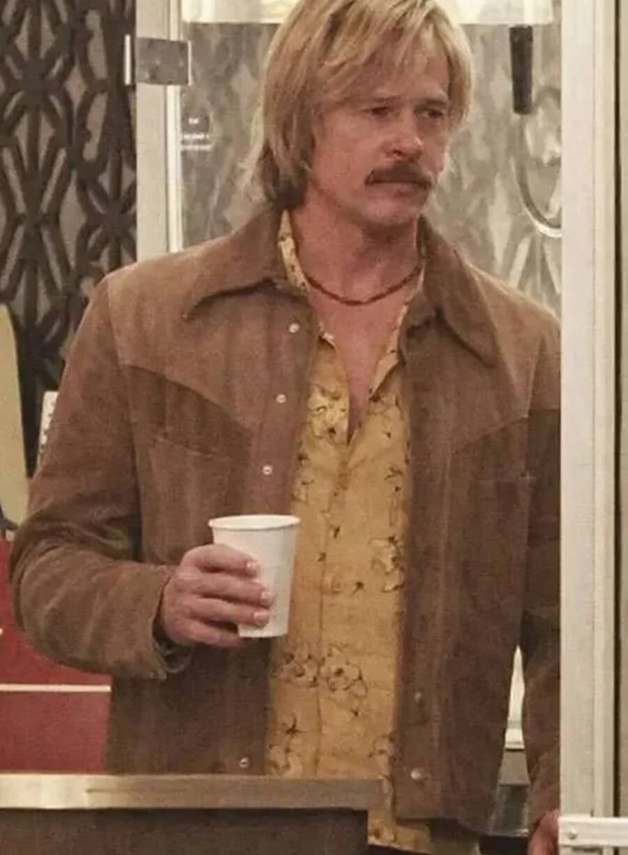 Harpoon Cliff Booth Inspired Brown Suede Leather Leather Jacket - The Adventures of Cliff Booth Style