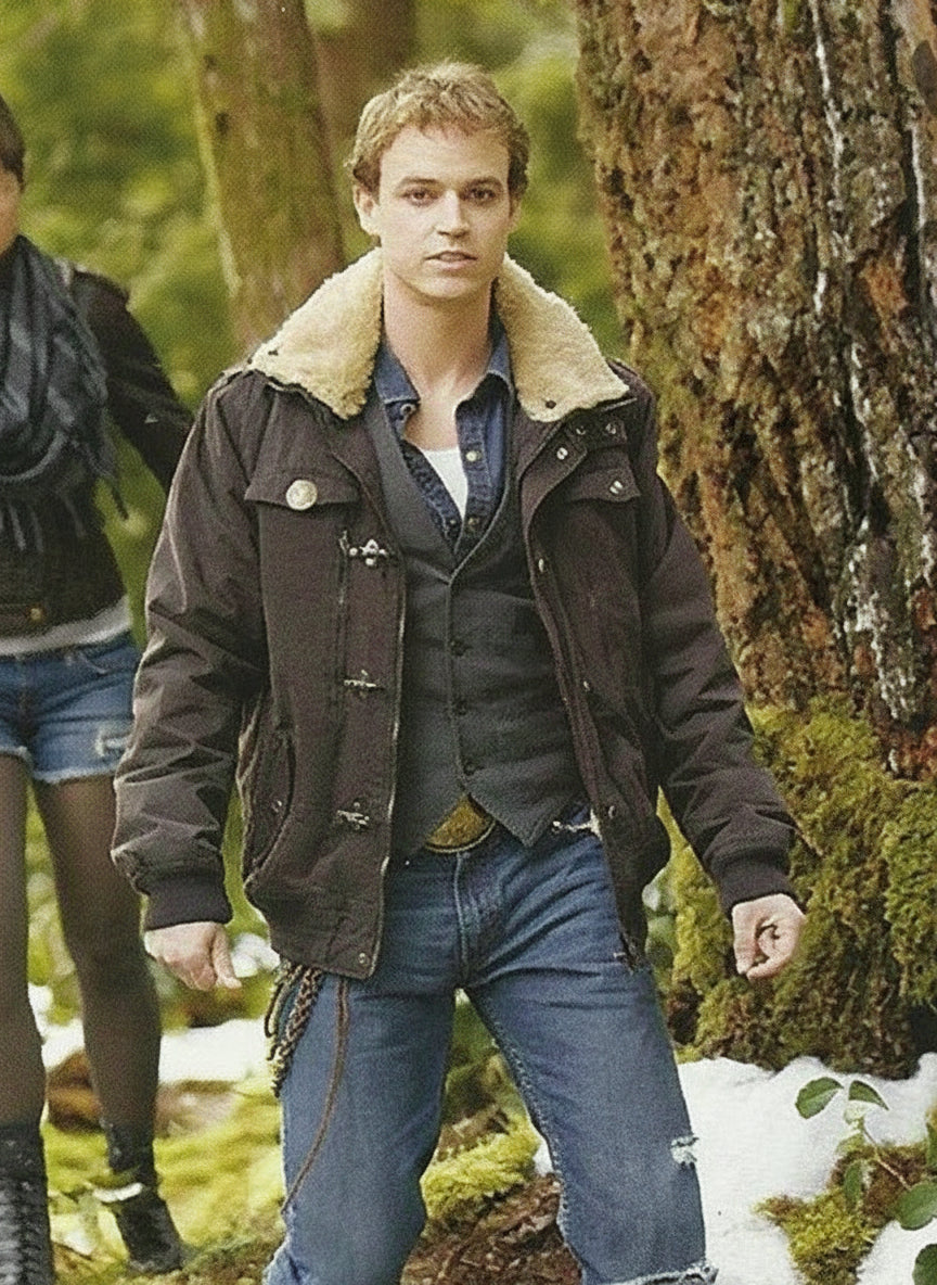 Harpoon Benjamin Inspired Brown Cotton Fabric Cotton Jacket - The Twilight Saga: Breaking Dawn 2 Style
