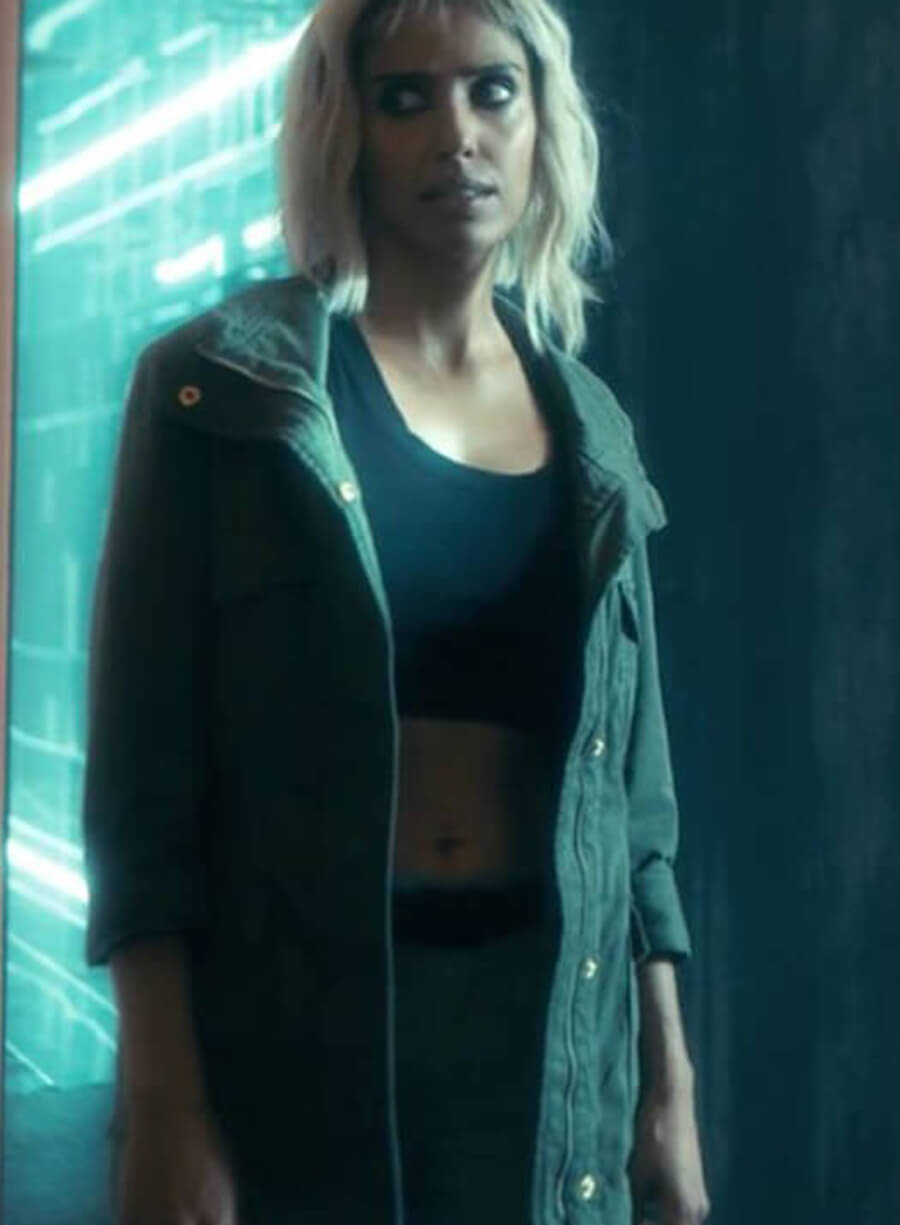 Harpoon Lila Pitts Inspired Gray Leather Jacket - The Umbrella Academy Style