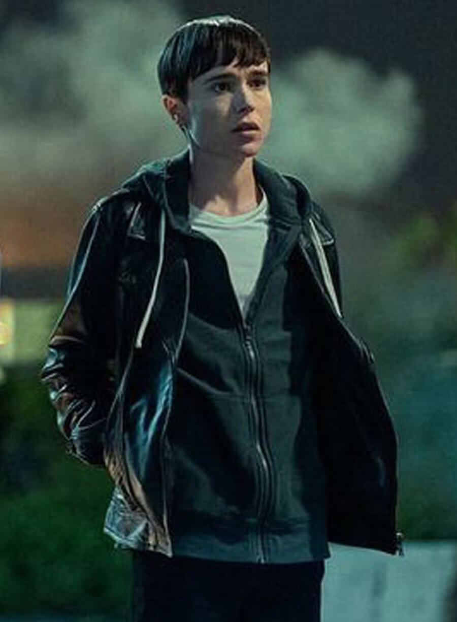 Harpoon Vanya Hargreeves Inspired Black Leather Jacket - The Umbrella Academy Style