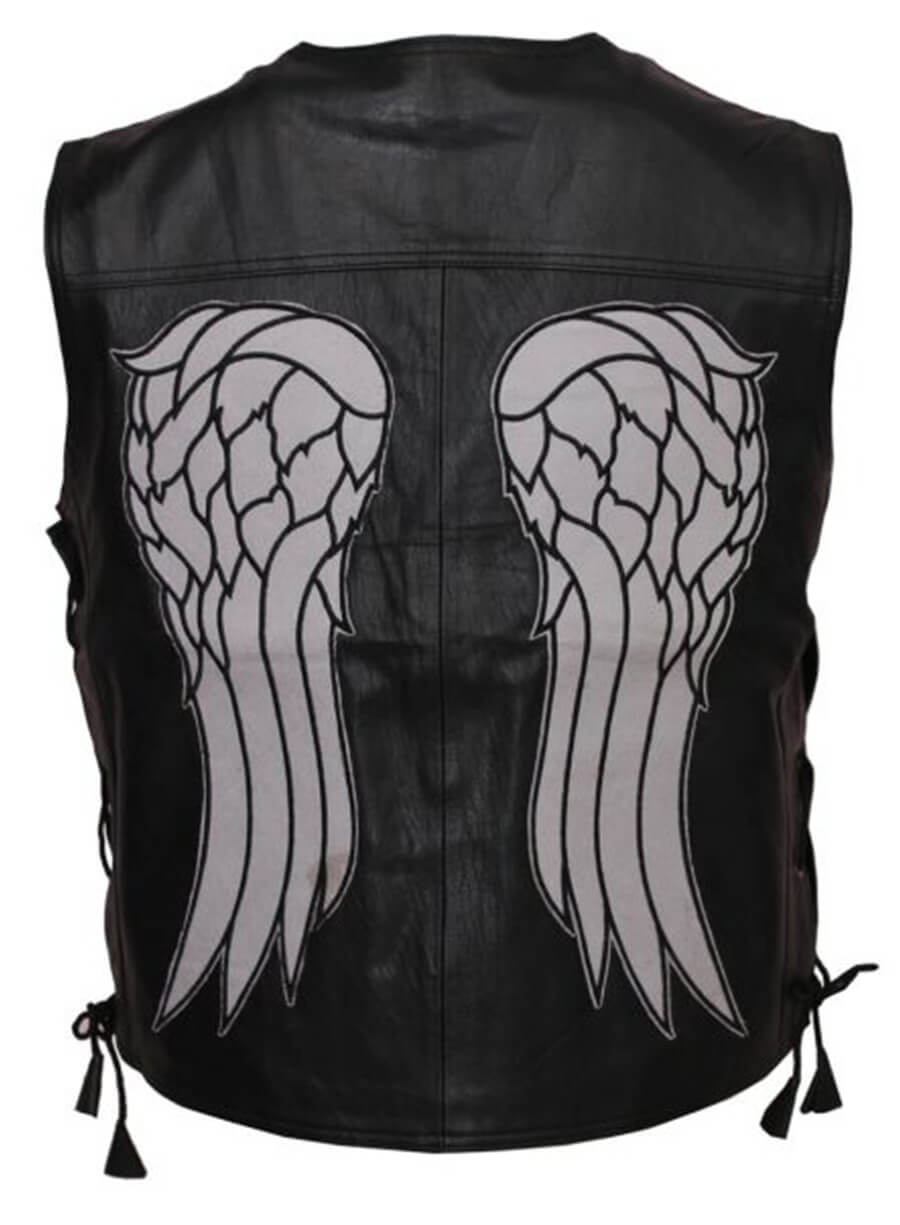 Harpoon Daryl Dixon Inspired Black Leather Jacket - The Walking Dead Series Style
