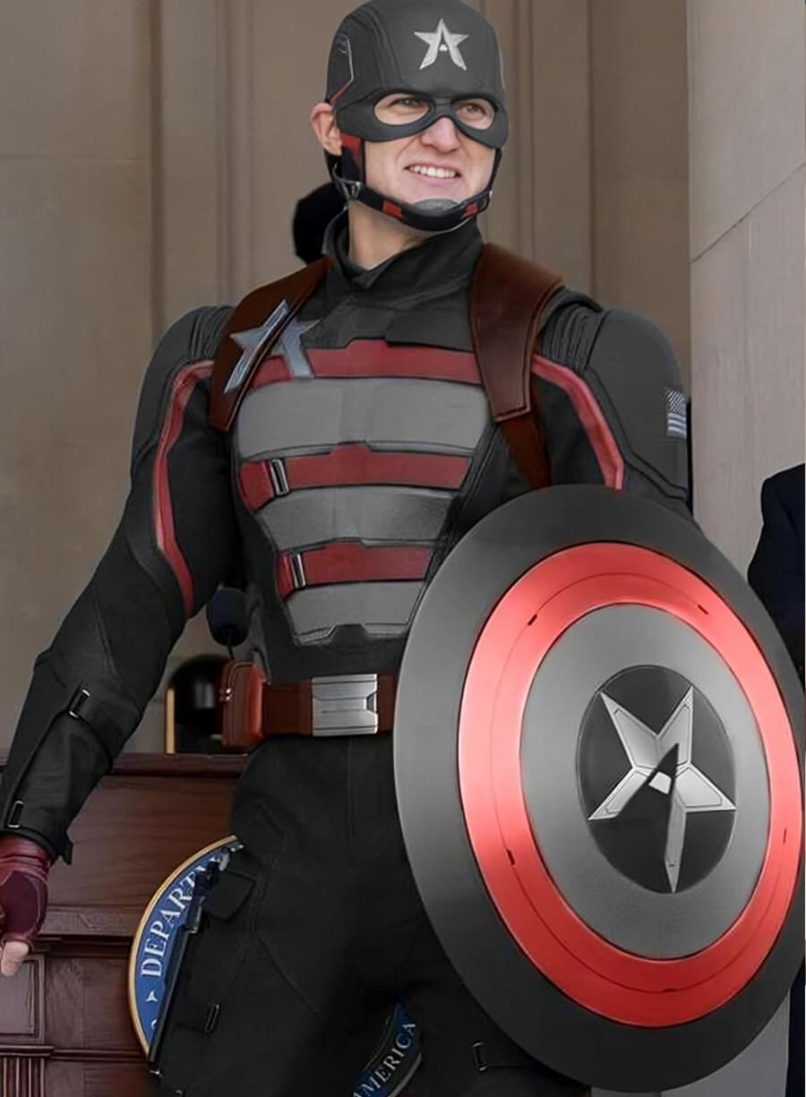Harpoon John Walker Inspired Black Real Leather Costume Jacket - Thunderbolts 2025 Style