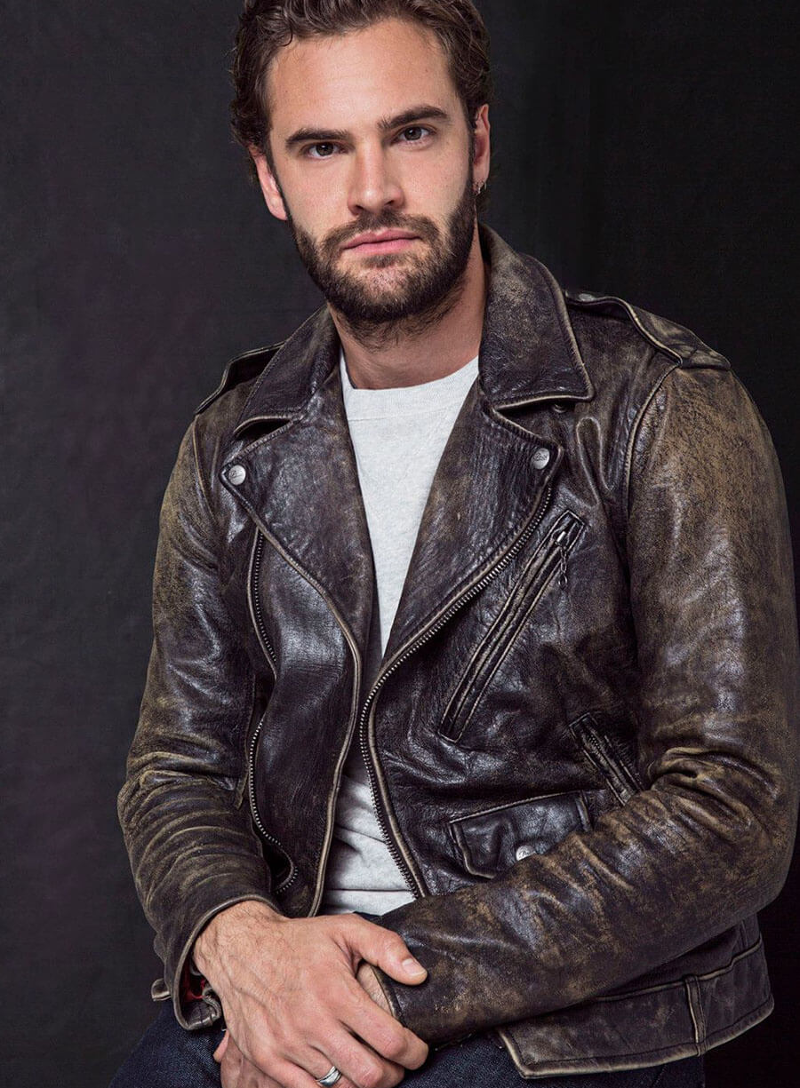 Harpoon Tom Bateman Inspired Brown Real Leather Leather Jacket - Murder on the Orient Express Style