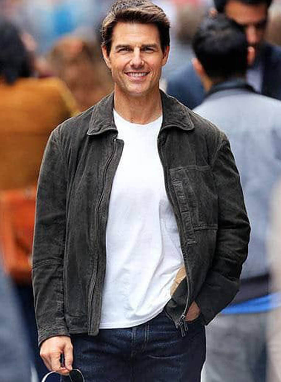 Harpoon Tom Cruise Inspired Black Suede Leather Leather Jacket - Oblivion Style