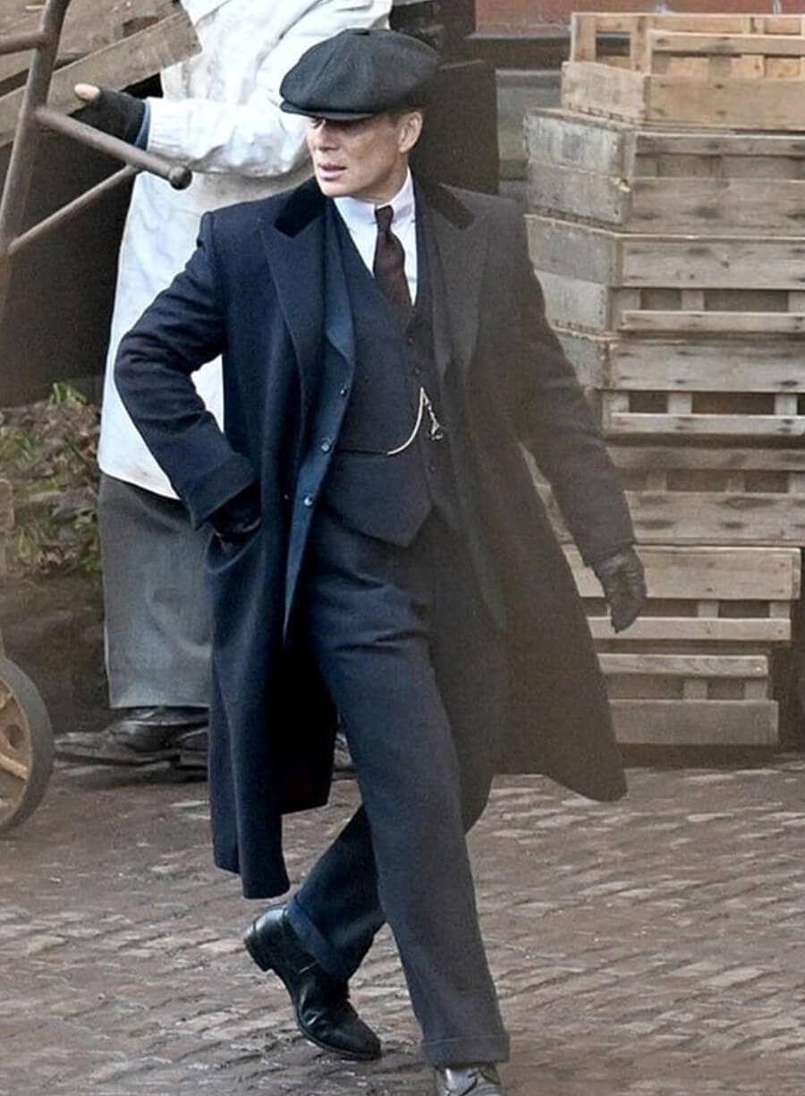 Harpoon Thomas Shelby Inspired Black Wool Coat - Peaky Blinders: The Immortal Man Style
