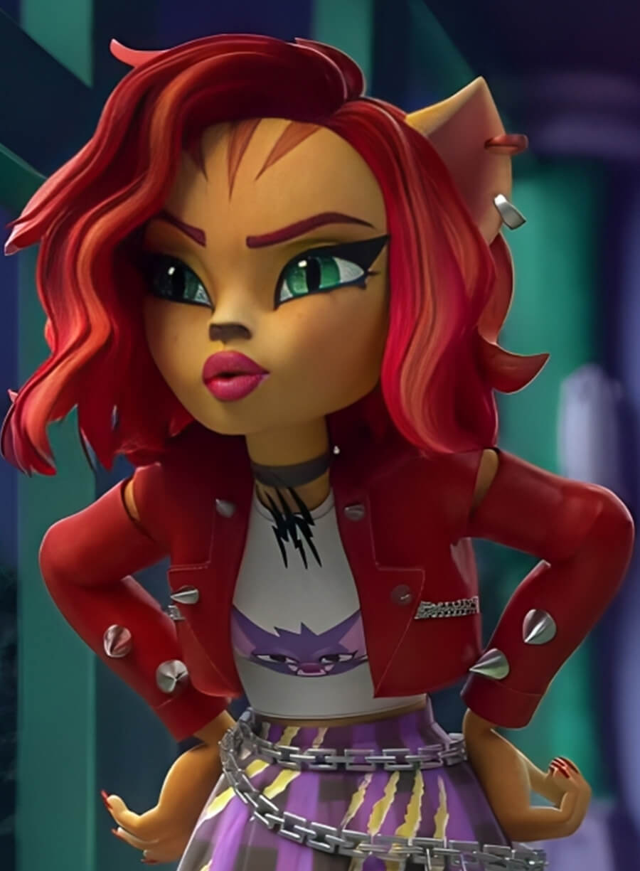 Harpoon Toralei Stripe Inspired Red Leather Jacket - Monster High Style