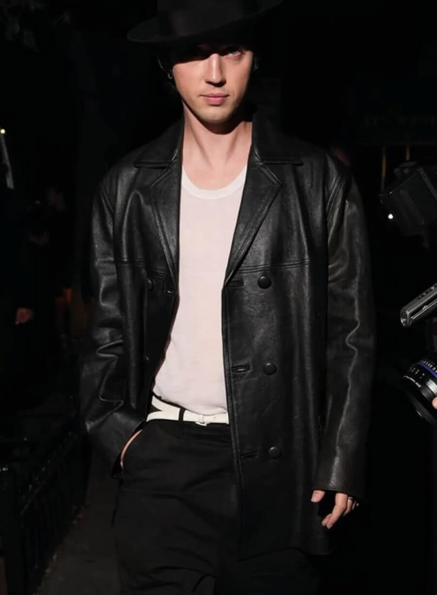 Troye Sivan Met Gala 2026 After Party Black Leather Coat