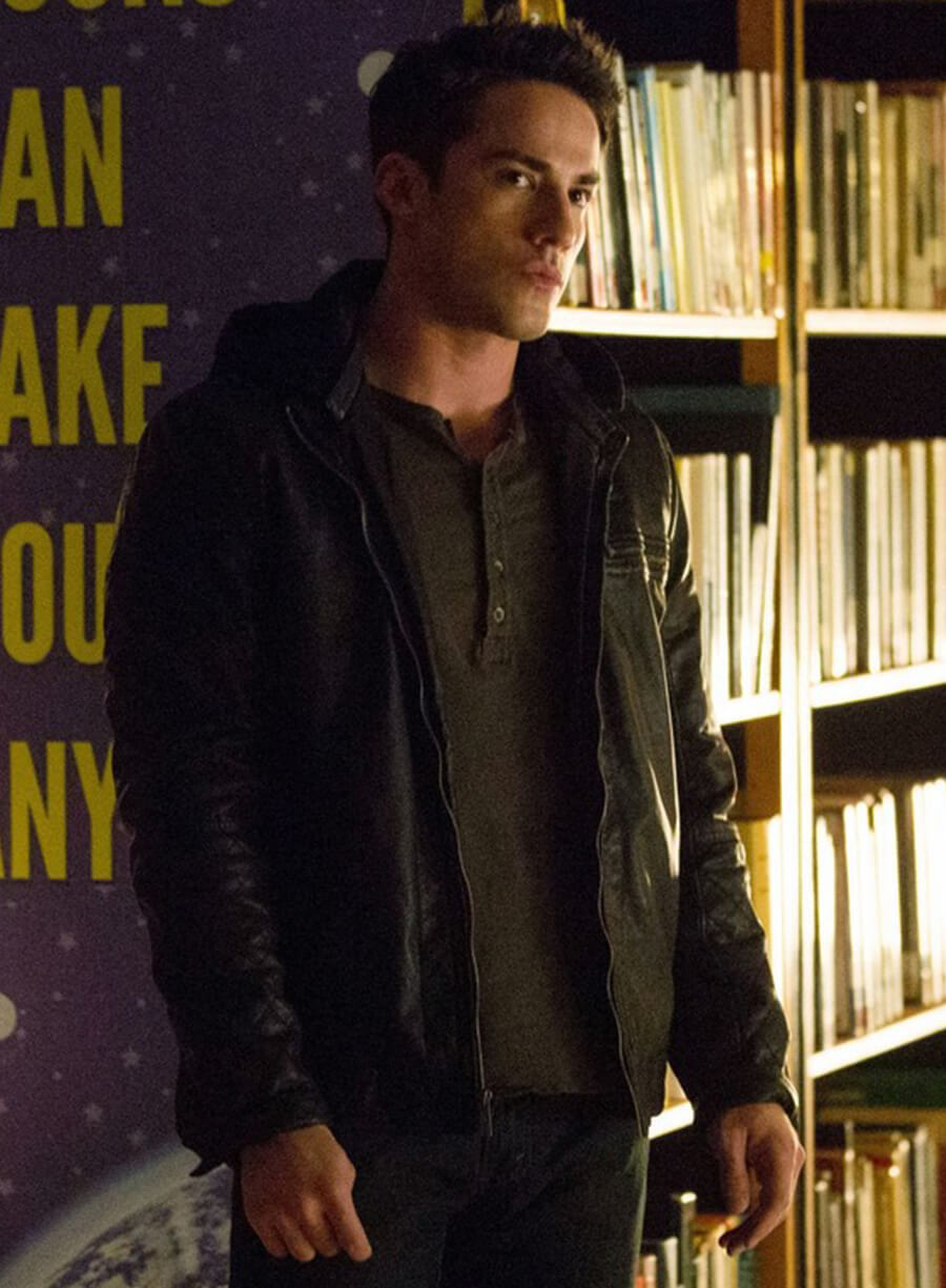 Harpoon Tyler Lockwood Inspired Black Hooded Jacket - The Vampire Diaries S04 Style