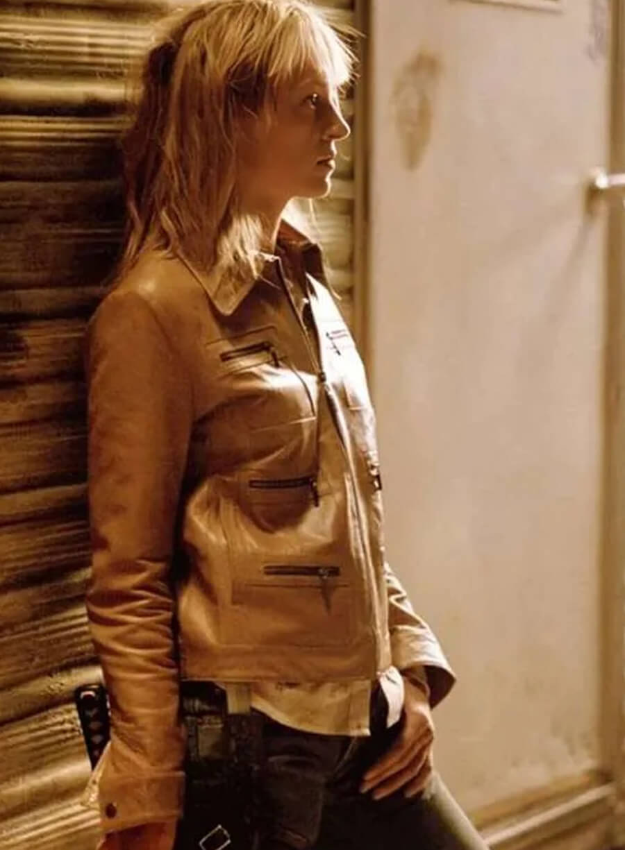 Harpoon The Bride Inspired Brown Real Leather Leather Jacket - Kill Bill Vol. 1 Style
