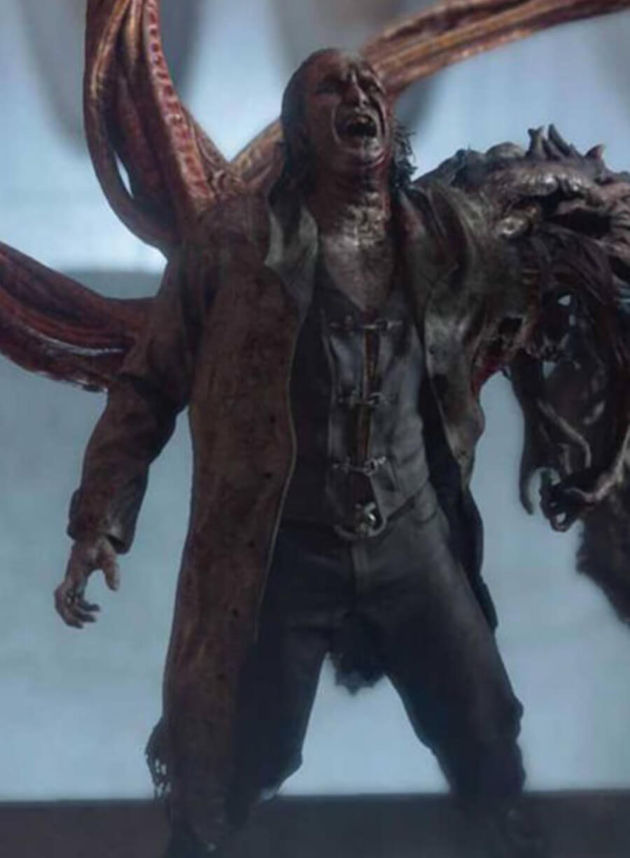 Harpoon Victor Gideon Inspired Grey Real Leather Coat - Resident Evil Requiem Style