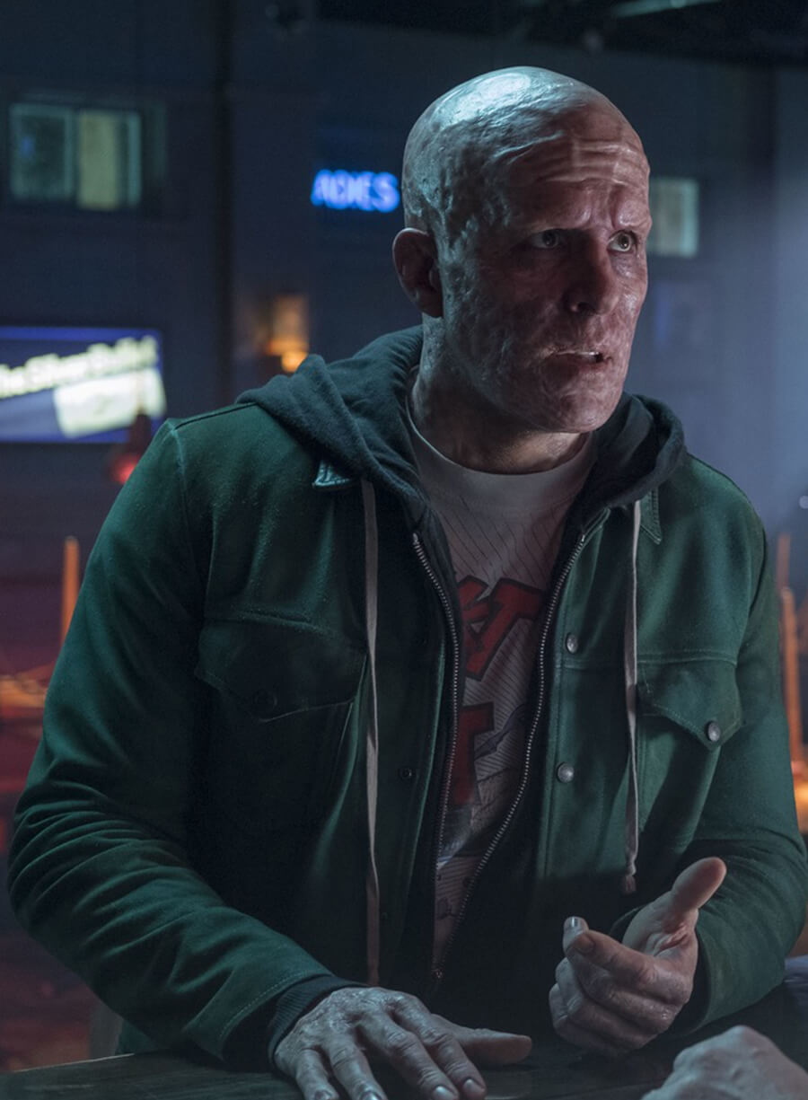 Harpoon Wade Wilson Inspired Green Leather Jacket - Deadpool 2 Style
