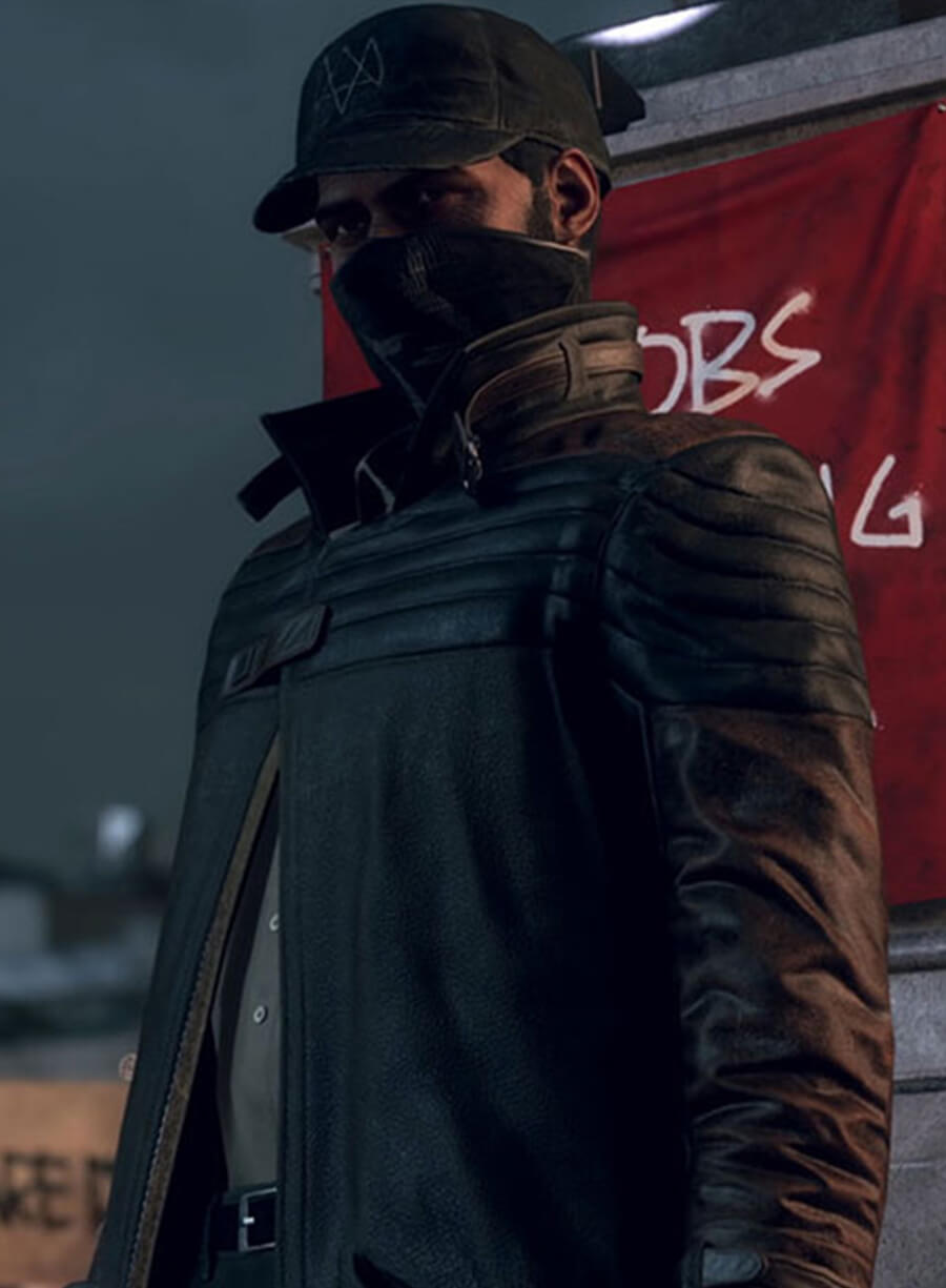Harpoon Legion Aiden Inspired Black Coat - Watch Dogs 3 Style