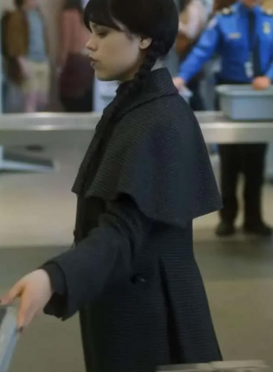 Harpoon Wednesday Addams Inspired Black Coat - Wednesday S02 Style
