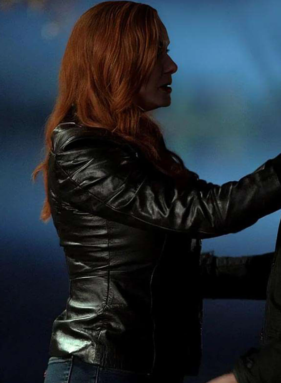 Harpoon Christina Hendricks Inspired Black Real Leather Leather Jacket - Small Town Big Story Style