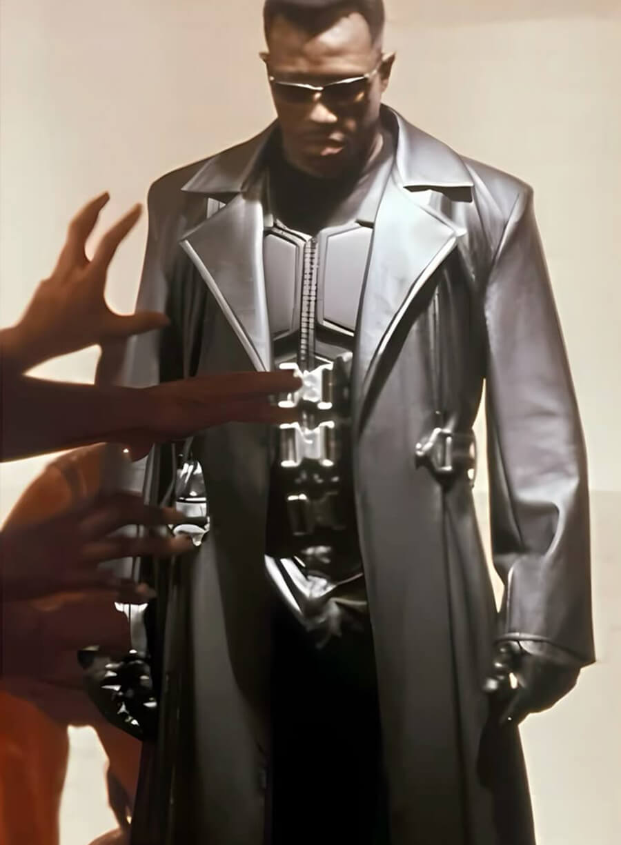Harpoon Blade Inspired Black Real Leather Coat