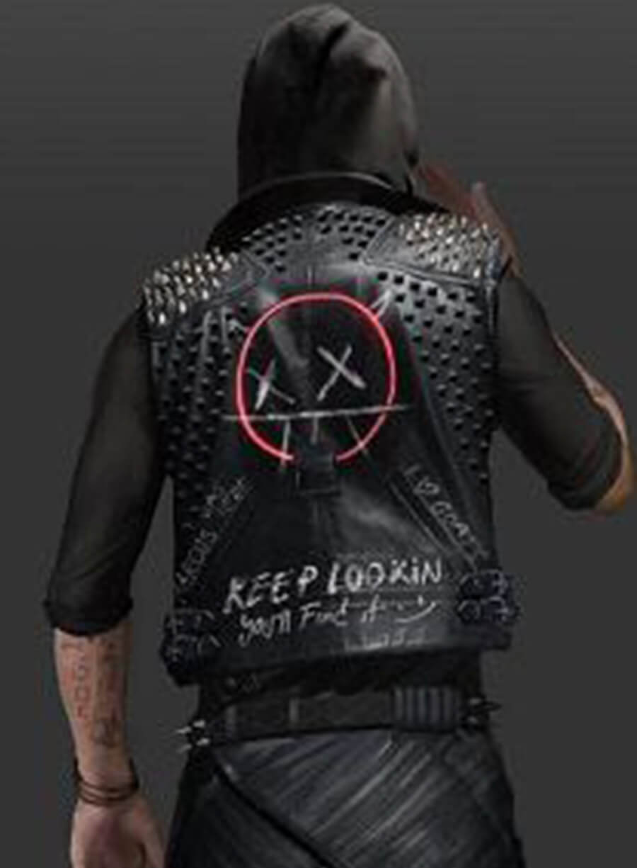 Harpoon Wrench Inspired Black Real Leather Leather Jacket - Watch Dogs: Legion Style