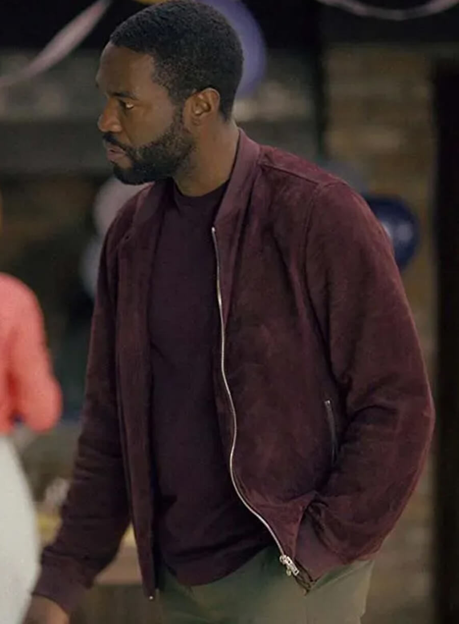 Harpoon Yahya Abdul-Mateen Mirror Inspired Maroon Real Suede Leather Leather Jacket