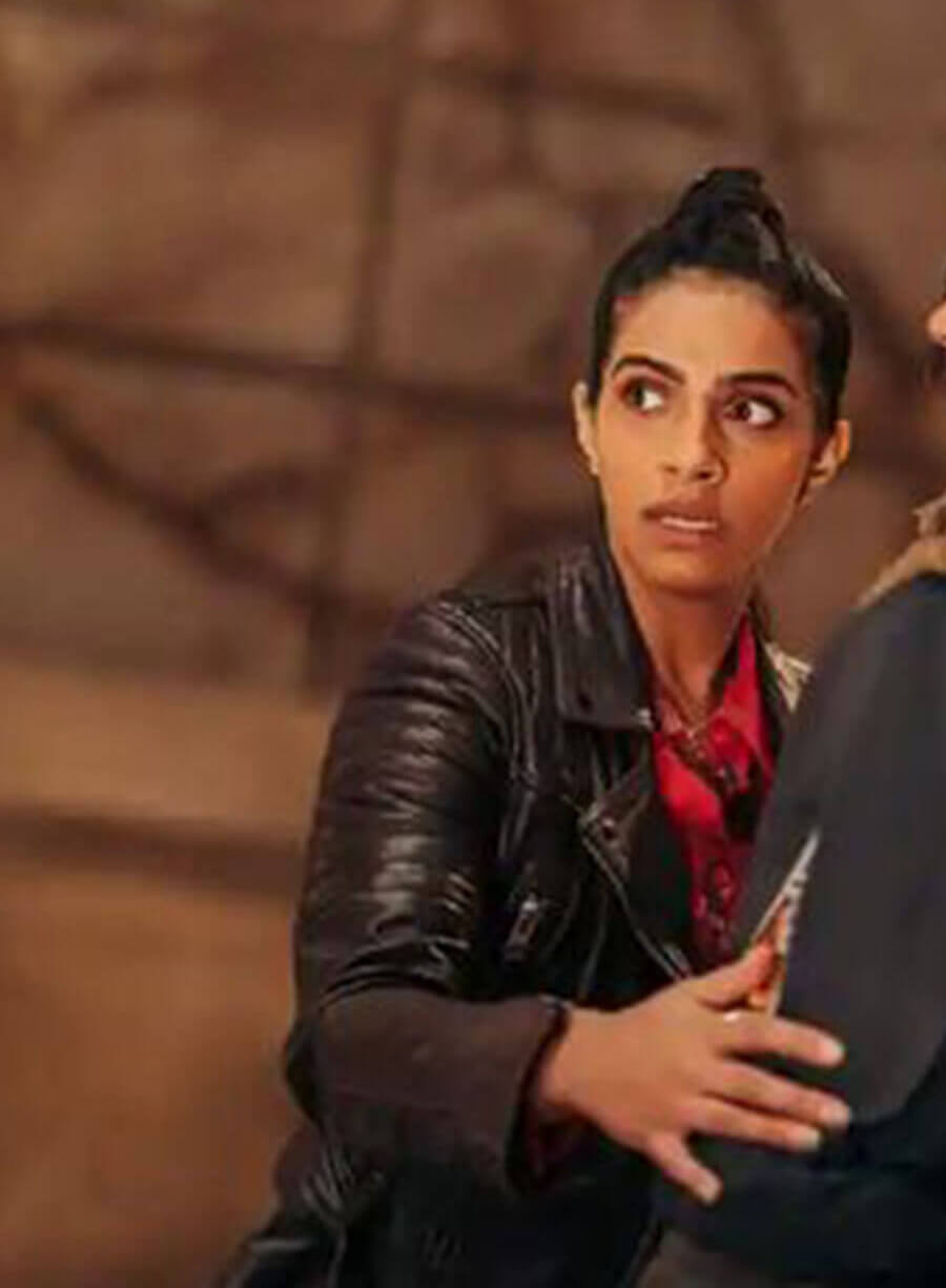 Yaz Khan Doctor Who Black Biker Jacket