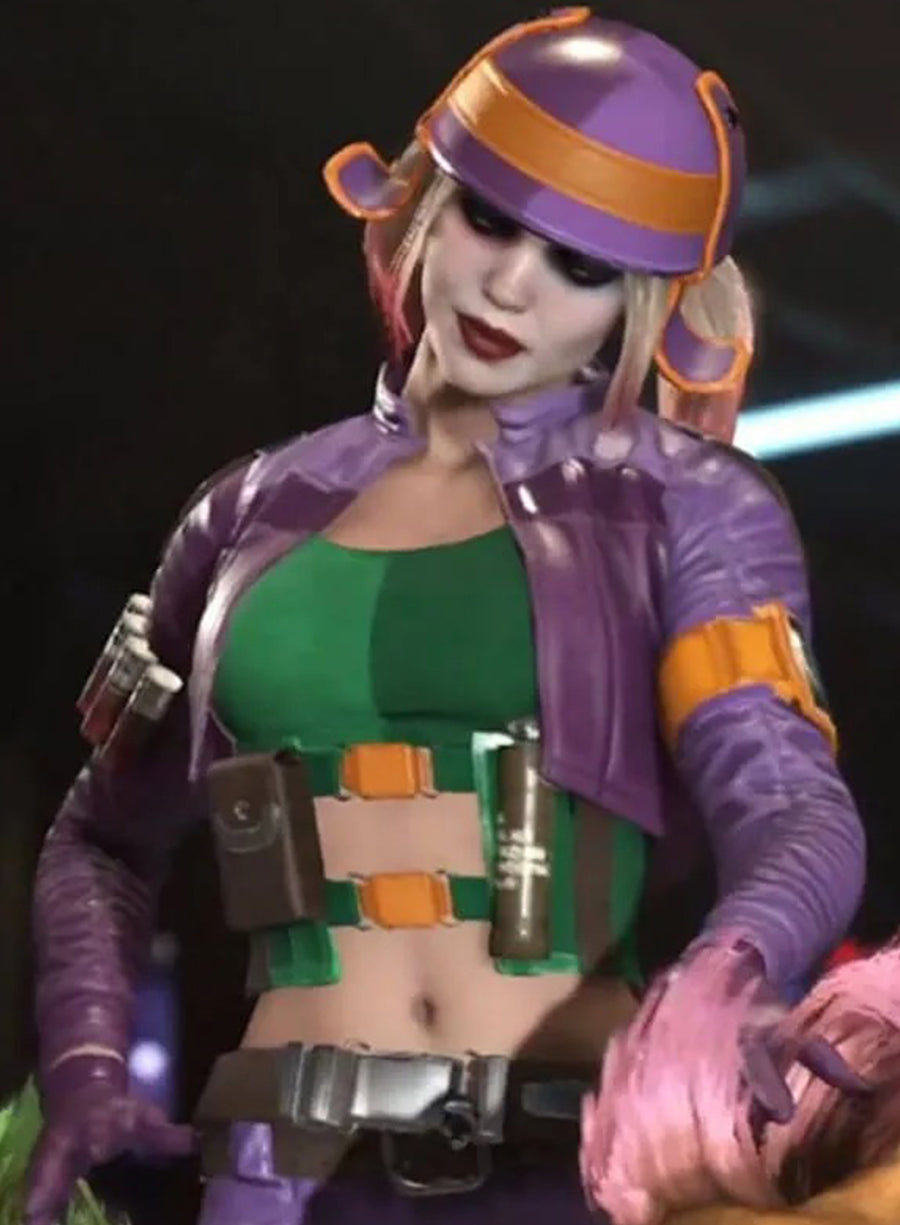 Harpoon Harley Quinn Inspired Purple PU Leather Leather Jacket - Injustice 2 Style