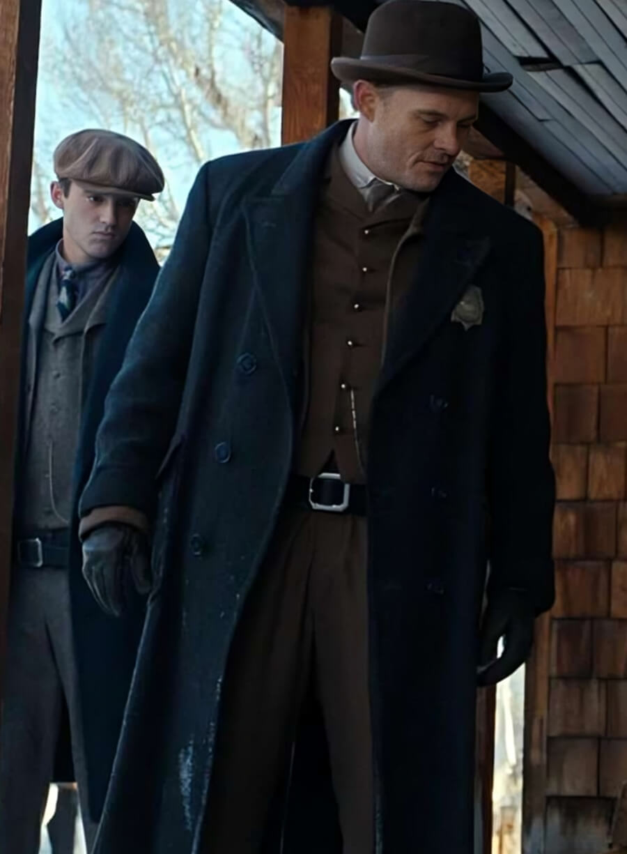 Harpoon Tyler Bryan Inspired Blue Wool Fabric Coat - 1923 S02 Tv Series Style