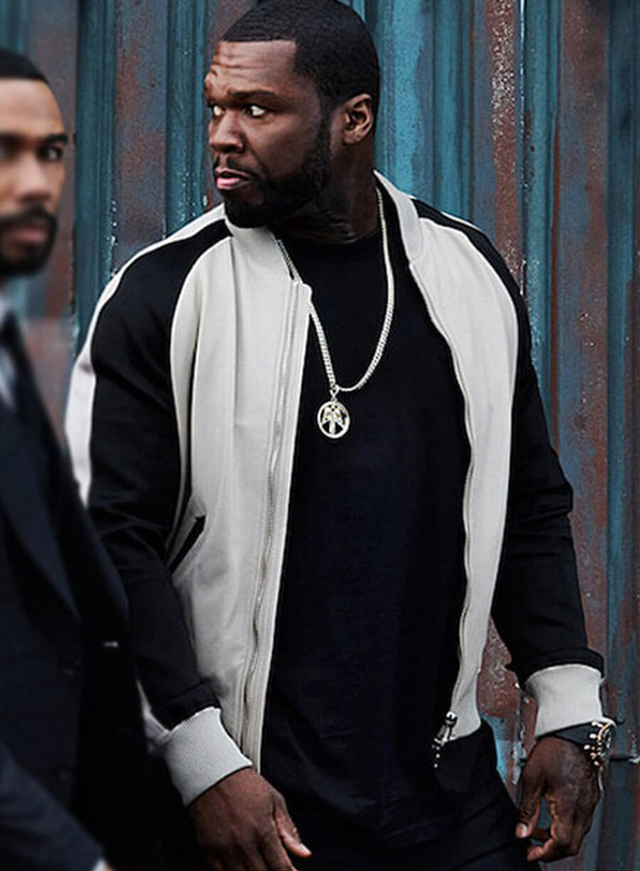 Harpoon Kanan Inspired Black & White Bomber Jacket - Power Tv Series Style